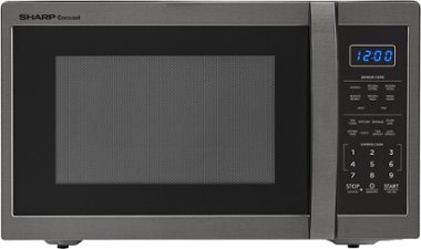 Sharp - Carousel 1.4 Cu. Ft. Mid-Size Microwave - Black Stainless Steel - Front_Zoom