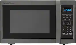 Sharp - Carousel 1.4 Cu. Ft. Mid-Size Microwave - Black Stainless Steel