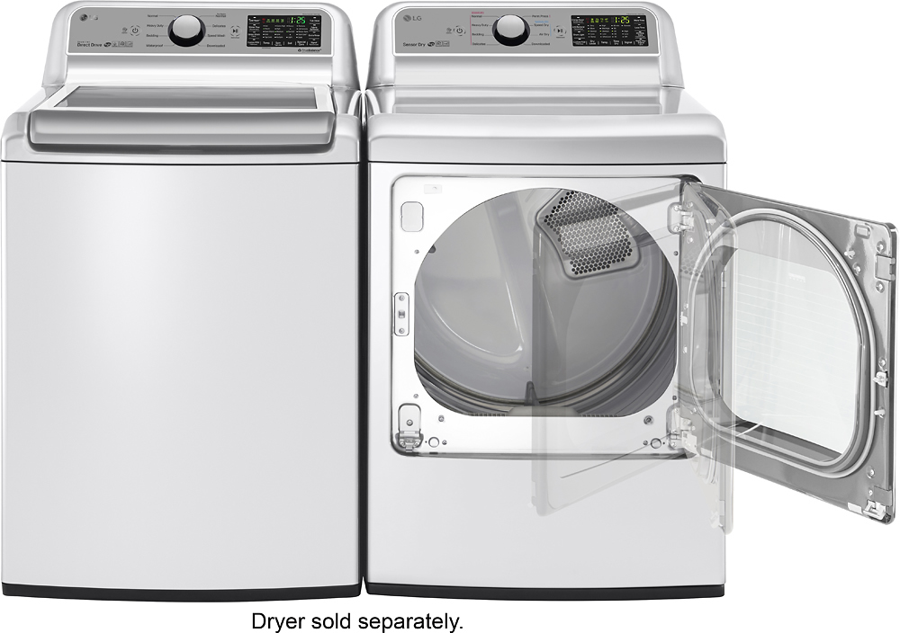 Best Buy Lg 5 0 Cu Ft 8 Cycle Top Load Smart Wi Fi Washer 6motion Technology White Wt7200cw