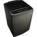 Angle. LG - 5.0 Cu. Ft. 12-Cycle Top-Load Smart Wi-Fi Washer - TurboWash and 6Motion - Black stainless steel.