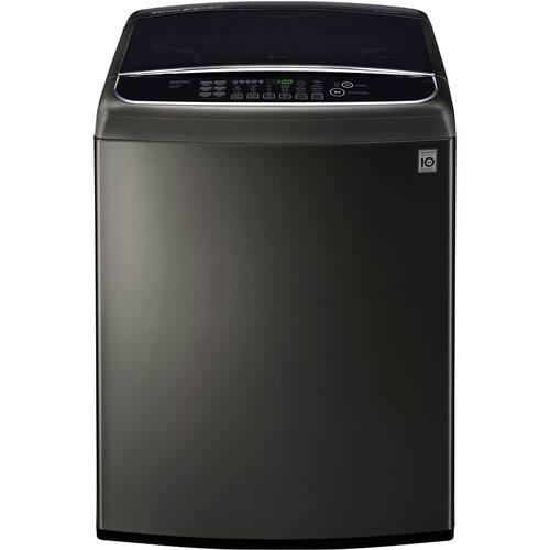 LG - 5.0 Cu. Ft. 12-Cycle Top-Loading Washer - Black stainless steel - Larger Front