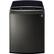 Front. LG - 5.0 Cu. Ft. 12-Cycle Top-Load Smart Wi-Fi Washer - TurboWash and 6Motion - Black stainless steel.
