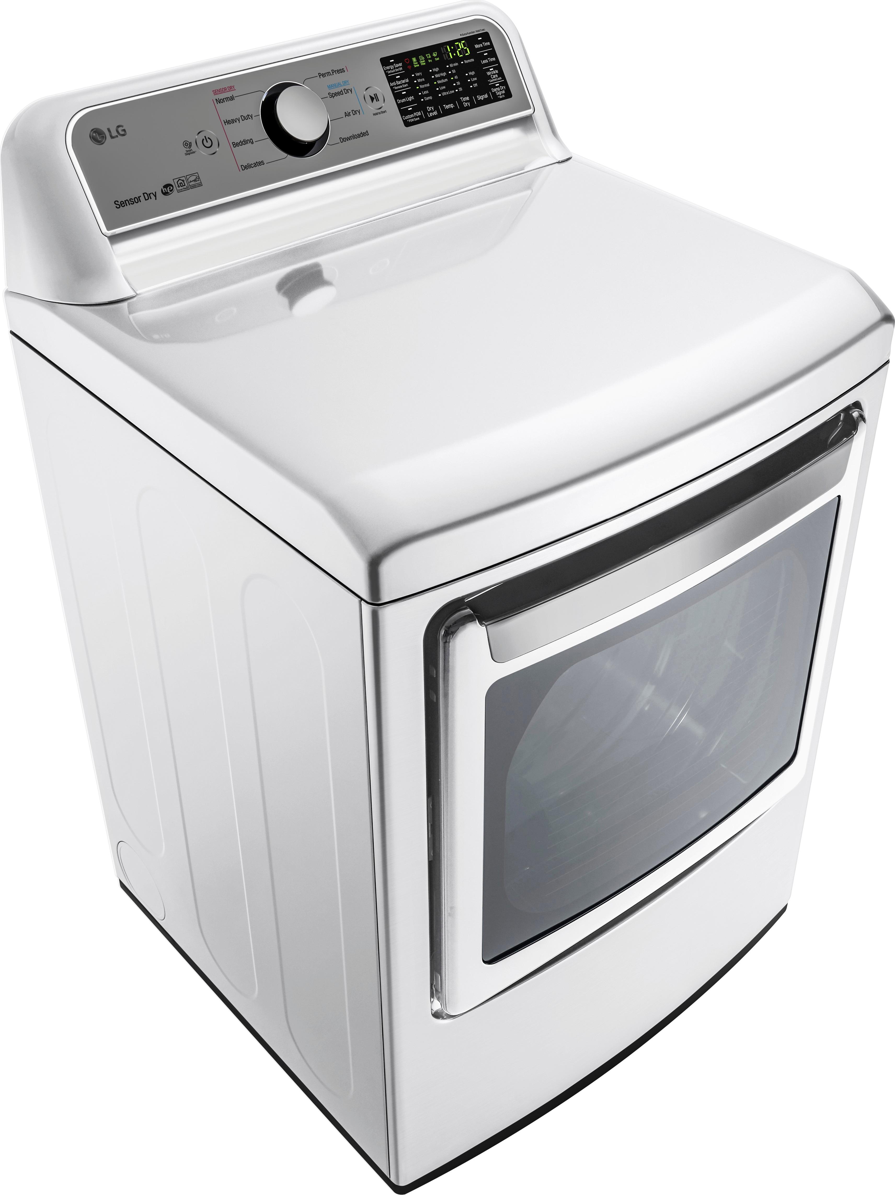 LG LG 7.3 Cu. ft. Ultra Large Capacity Smart Wi-Fi Enabled Rear Control GAS Dryer with TurboSteam - White