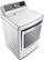 Angle. LG - 7.3 Cu. Ft. 9-Cycle EasyLoad Smart Wi-Fi Enabled Gas Dryer with Sensor Dry Technology - White.