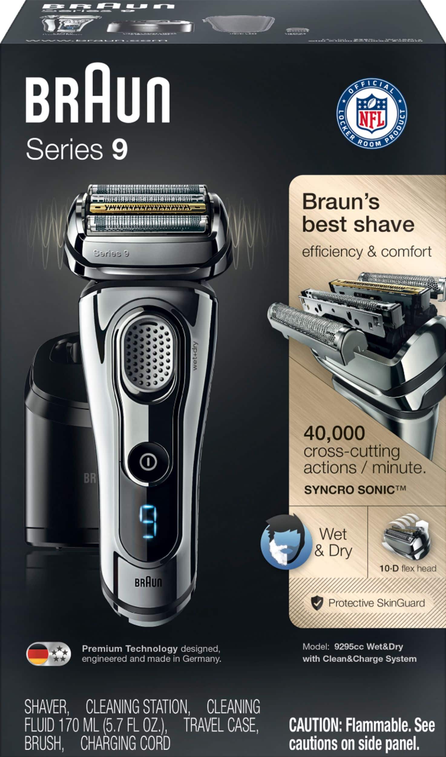 Alt View 14. Braun - Series 9 Wet/Dry Electric Shaver - Chrome.