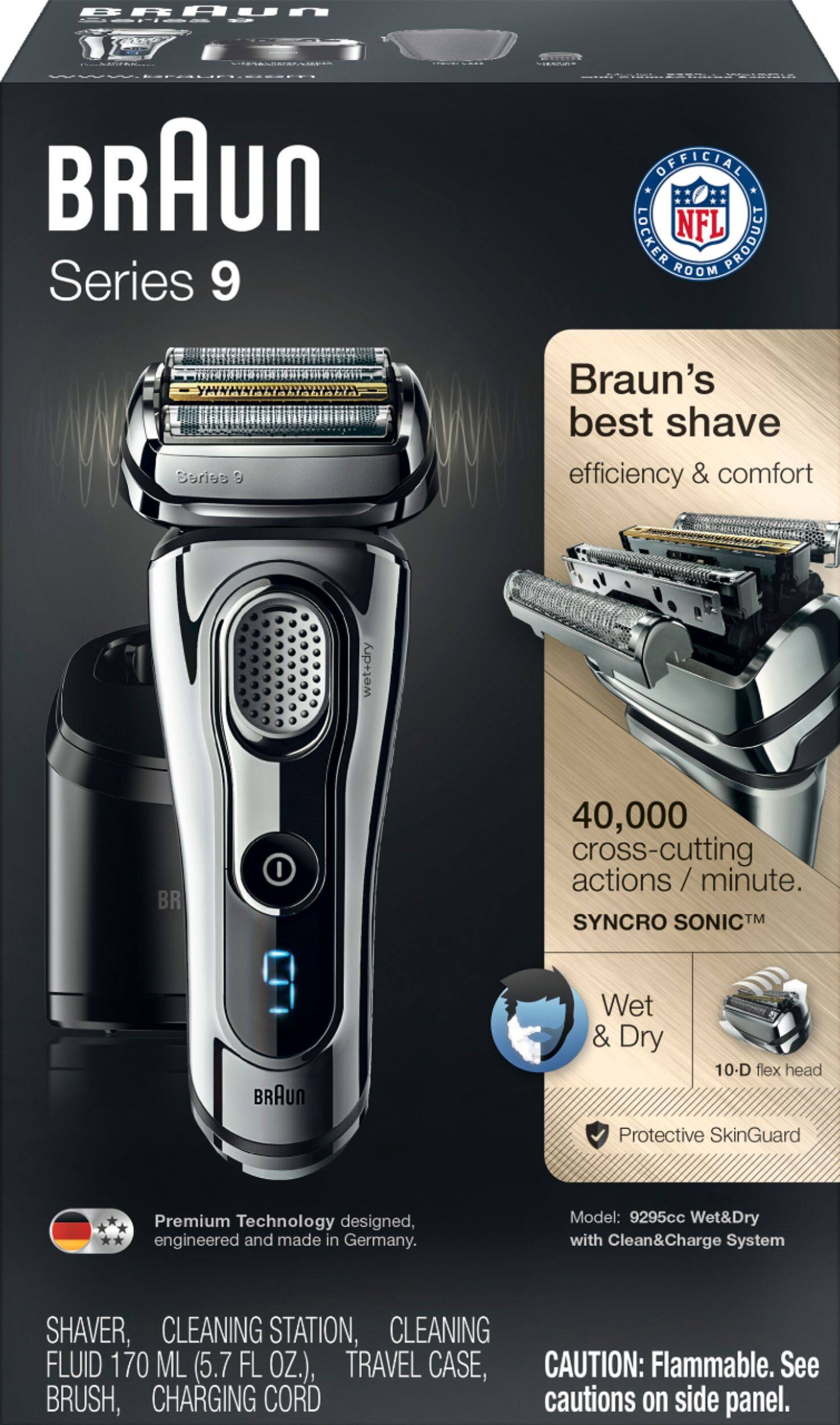 Alt View 14. Braun - Series 9 Wet/Dry Electric Shaver - Chrome.