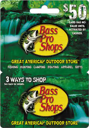 Front. Bass Pro Shops - $50 Gift Card.