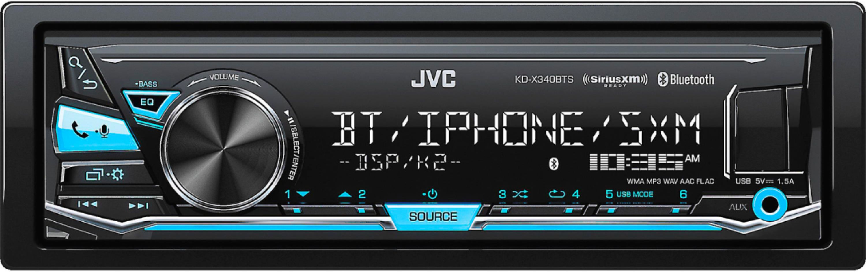 Vijf Verward zijn Installeren Best Buy: JVC In-Dash Digital Media Receiver Built-in Bluetooth Satellite  Radio-ready with Detachable Faceplate Black KD-X340BTS