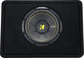 KICKER - CompC Loaded Enclosures Single-Voice-Coil 4-Ohm Subwoofer - Black Carpet - Front_Zoom