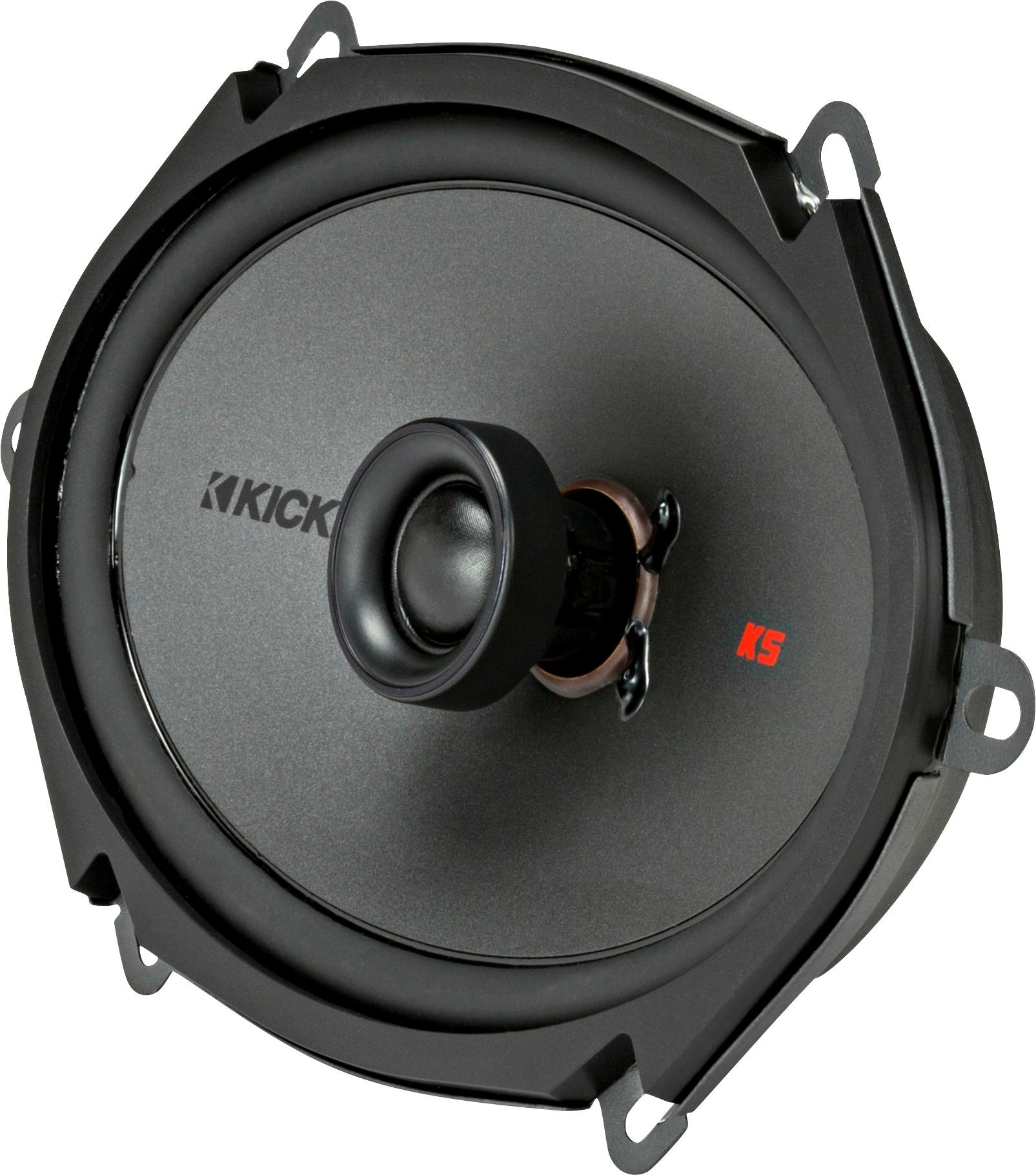 Left View: KICKER - KS Series 6" x 8" 2-Way Car Speaker with Polypropylene Cones (Each) - Black