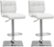 Angle Zoom. CorLiving - Trumpet Bonded Leather Stools (Set of 2) - White/Chrome.