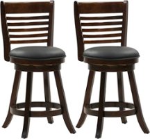 CorLiving - Bonded Leather Chairs (Set of 2) - Black/Cappuccino - Angle_Zoom