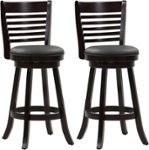 Angle Zoom. CorLiving - Bonded Leather and Wood Stools - Black/Cappuccino.