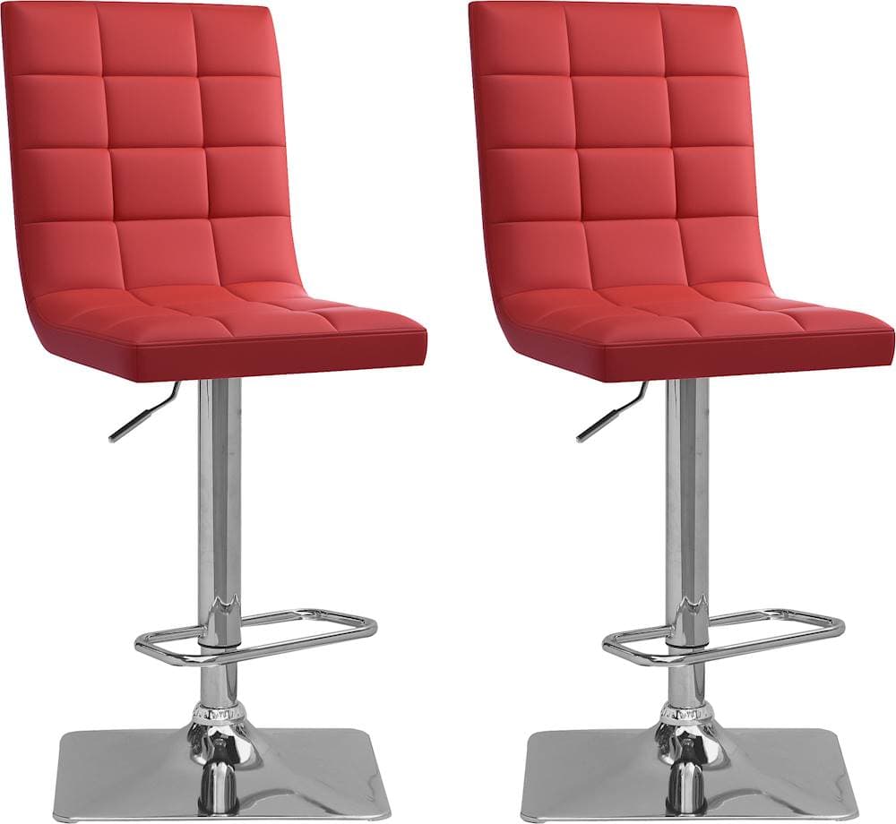 Angle View: CorLiving - Bonded Leather Stools (Set of 2) - Red