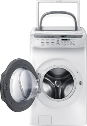 Samsung - 5.5 Cu. Ft. High Efficiency Front Load Washer with Steam and FlexWash - White