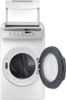 Samsung - 7.5 Cu. Ft. Smart Electric Dryer with Steam and FlexDry™ - White - Front_Zoom