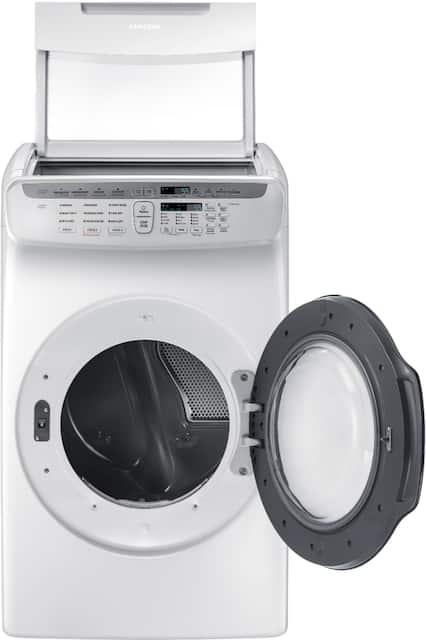 Samsung 7 5 Cu Ft Capacity 13 Cycle Flexdry Gas Dryer With Multisteam White Dvg55m9600w Best Buy