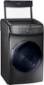Angle Zoom. Samsung - 7.5 Cu. Ft. Smart Electric Dryer with Steam and FlexDry™ - Black stainless steel.