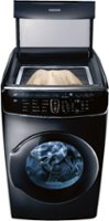 Samsung - 7.5 Cu. Ft. Smart Electric Dryer with Steam and FlexDry™ - Black stainless steel - Front_Zoom