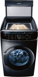 Samsung - 7.5 Cu. Ft. Gas Dryer with Steam and FlexDry - Black Stainless Steel - Front_Zoom