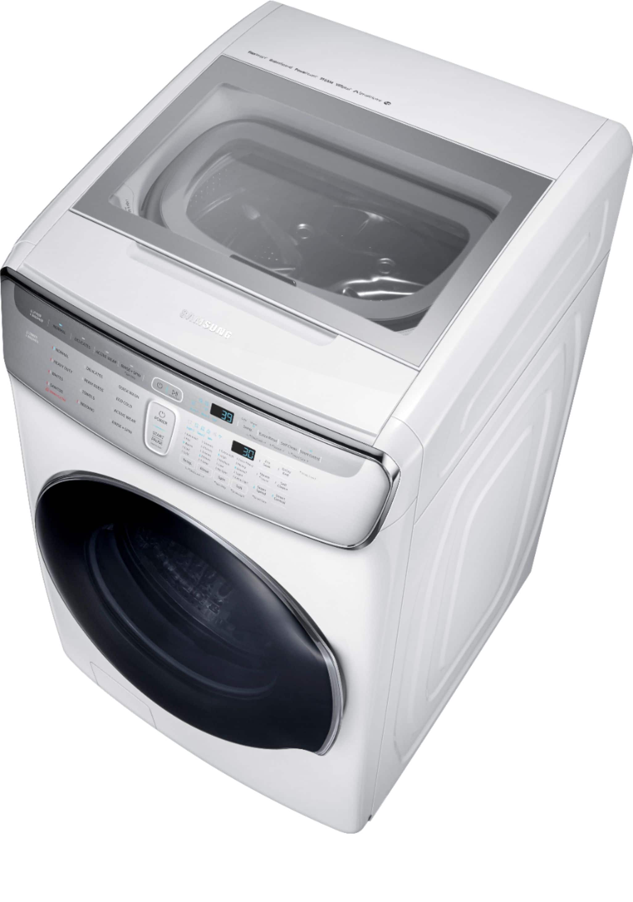 Alt View 13. Samsung - 6.0 Cu. Ft. High-Efficiency Smart Front Load Washer with Steam and FlexWash - White.