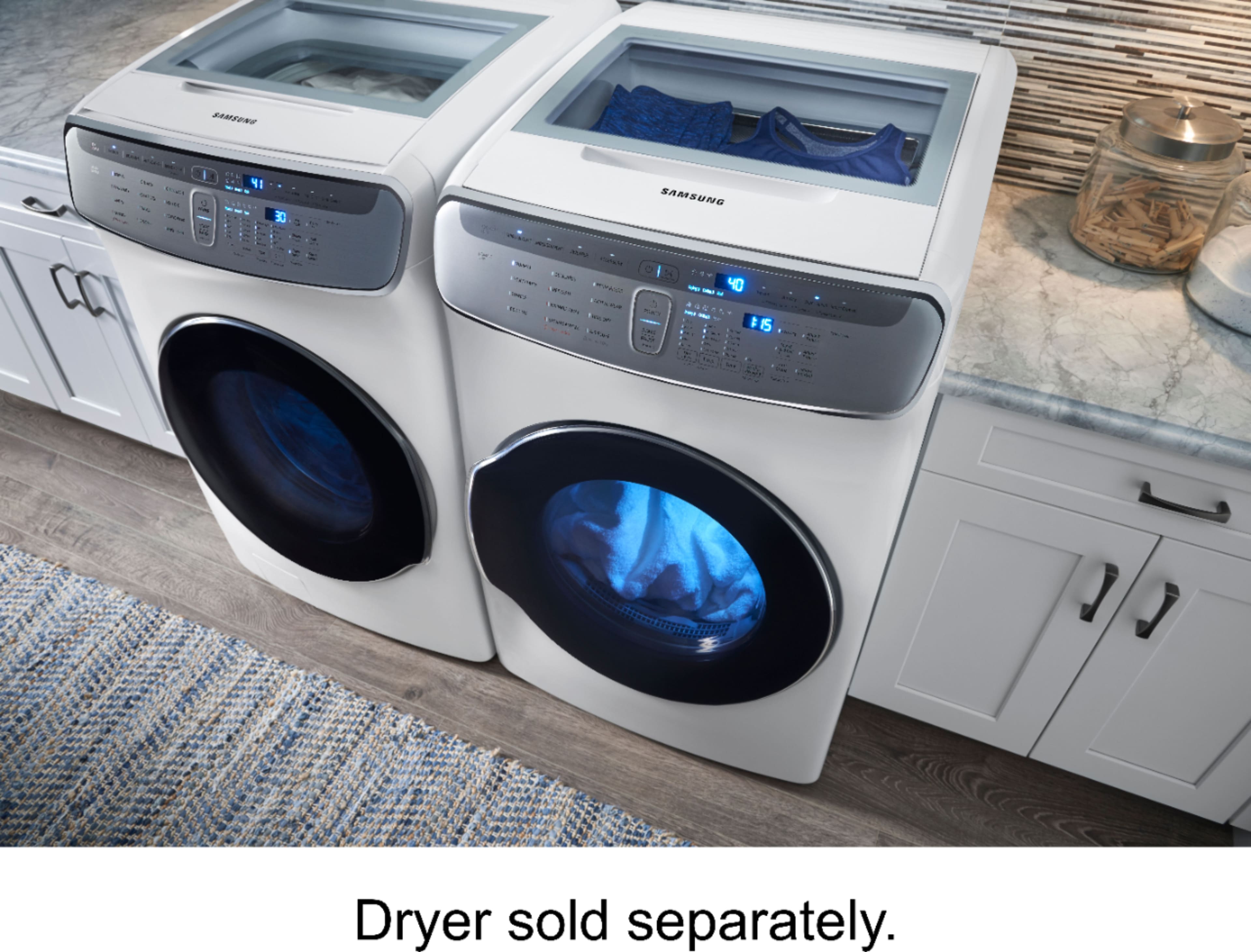 Alt View 16. Samsung - 6.0 Cu. Ft. High-Efficiency Smart Front Load Washer with Steam and FlexWash - White.
