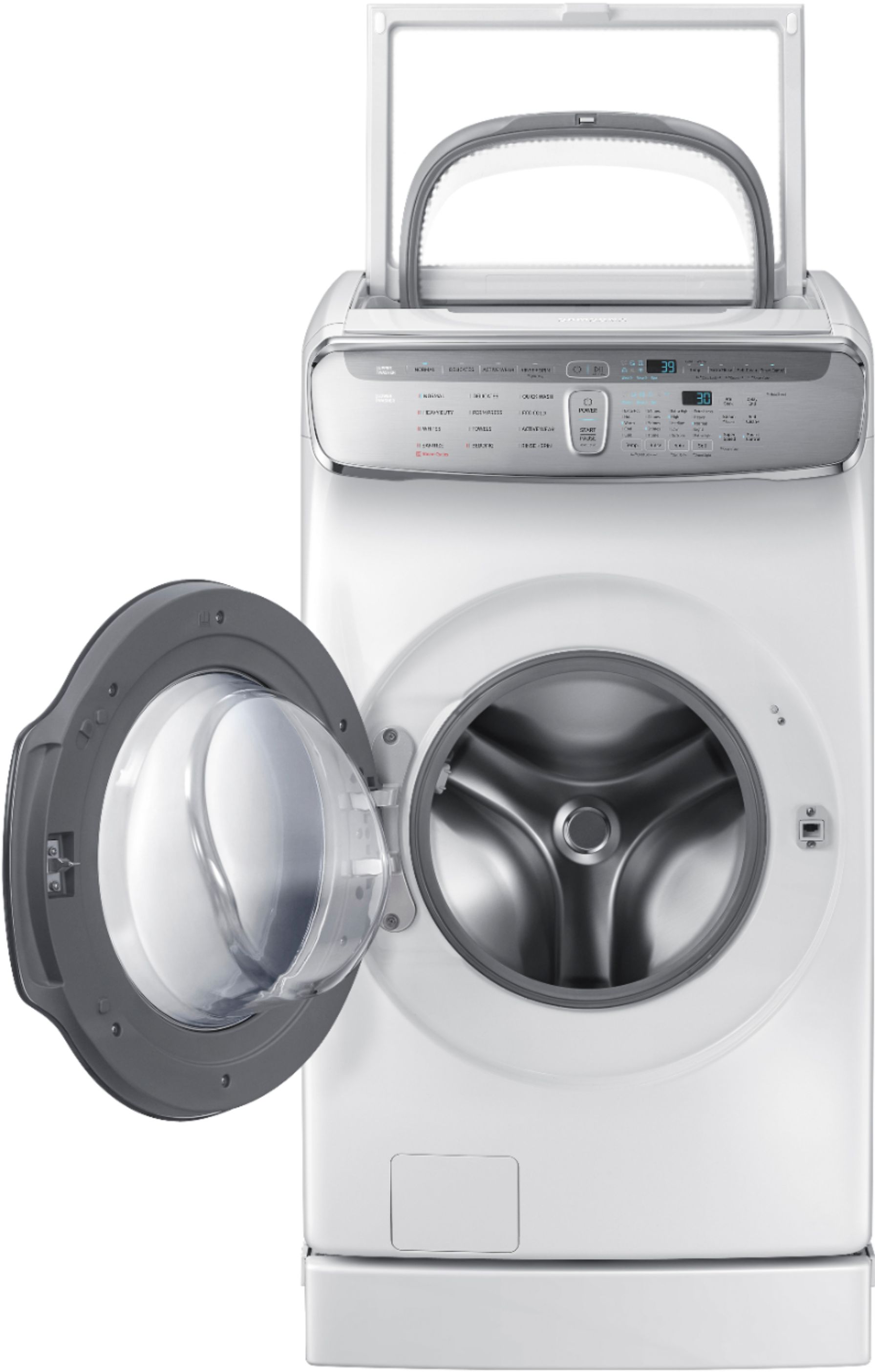 Samsung 6.0 Cu. Ft. High-Efficiency Smart Front Load Washer with Steam and  FlexWash Black WV60A9900AV/A5 - Best Buy