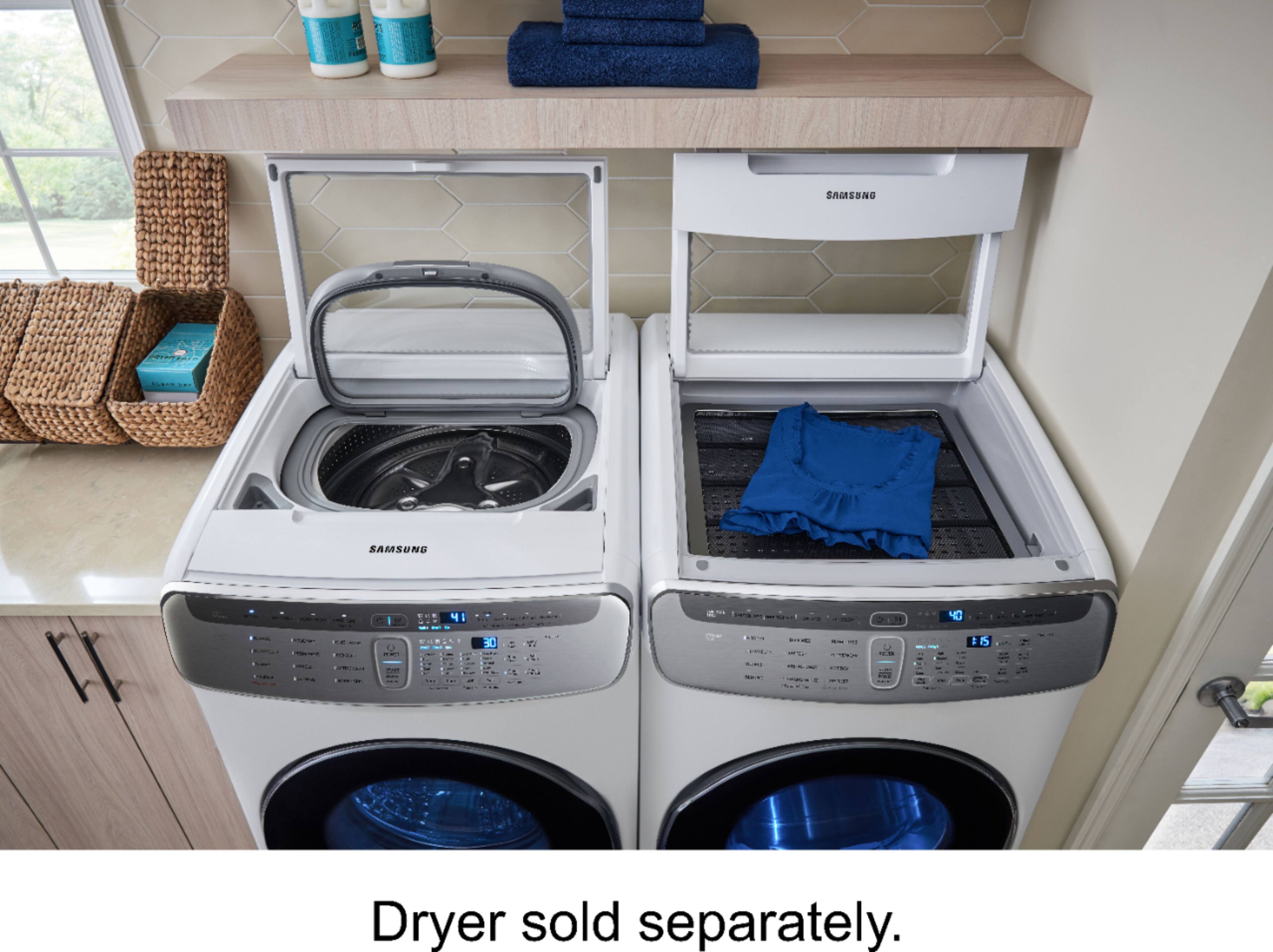 Alt View 6. Samsung - 6.0 Cu. Ft. High-Efficiency Smart Front Load Washer with Steam and FlexWash - White.