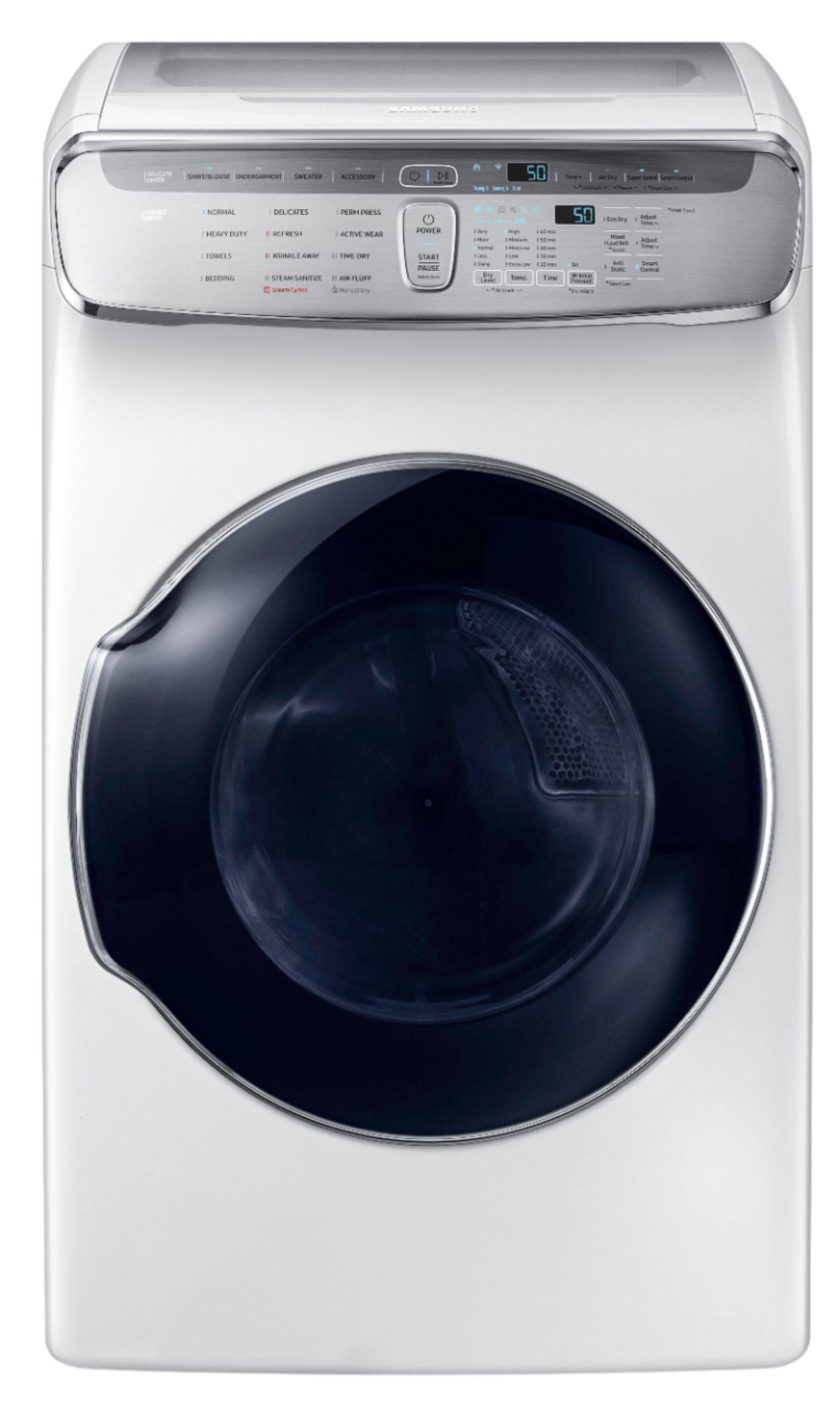Alt View 11. Samsung - 7.5 Cu. Ft. Smart Gas Dryer with Steam and FlexDry - White.
