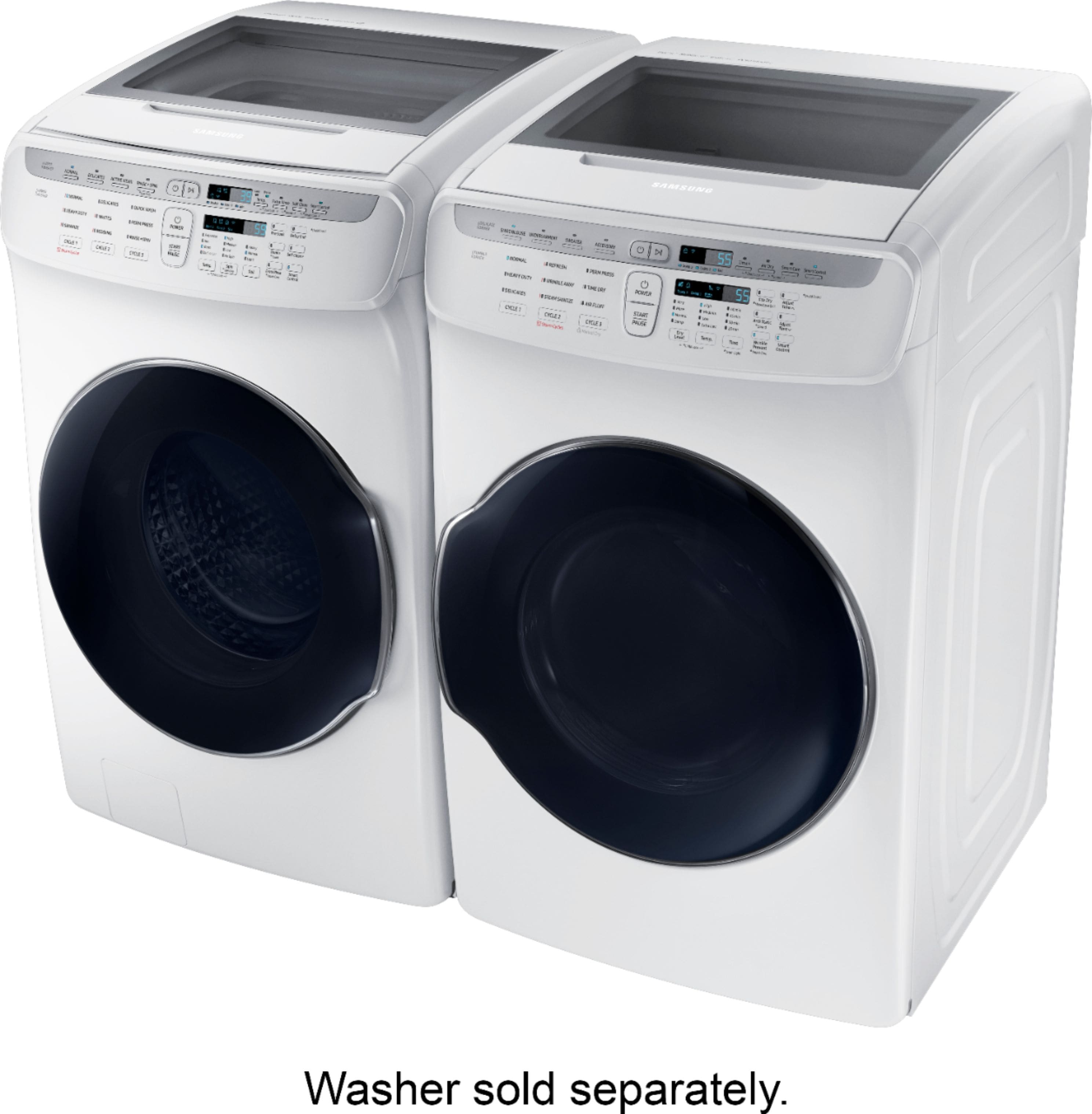 Alt View 18. Samsung - 7.5 Cu. Ft. Smart Gas Dryer with Steam and FlexDry - White.