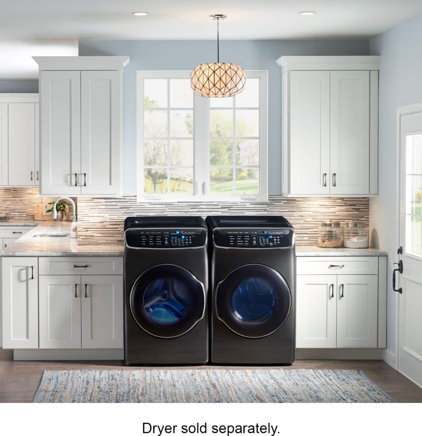 Alt View 13. Samsung - 6.0 Cu. Ft. High-Efficiency Smart Front Load Washer with Steam and FlexWash - Black stainless steel.