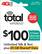 Front. Total Wireless - $100 Prepaid Phone Card.