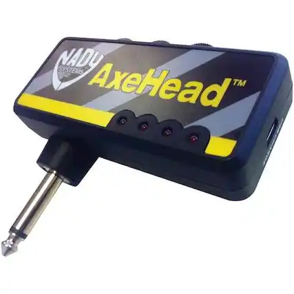 Front. Nady - AxeHead™ Mini Headphone Guitar Amplifier - Black.