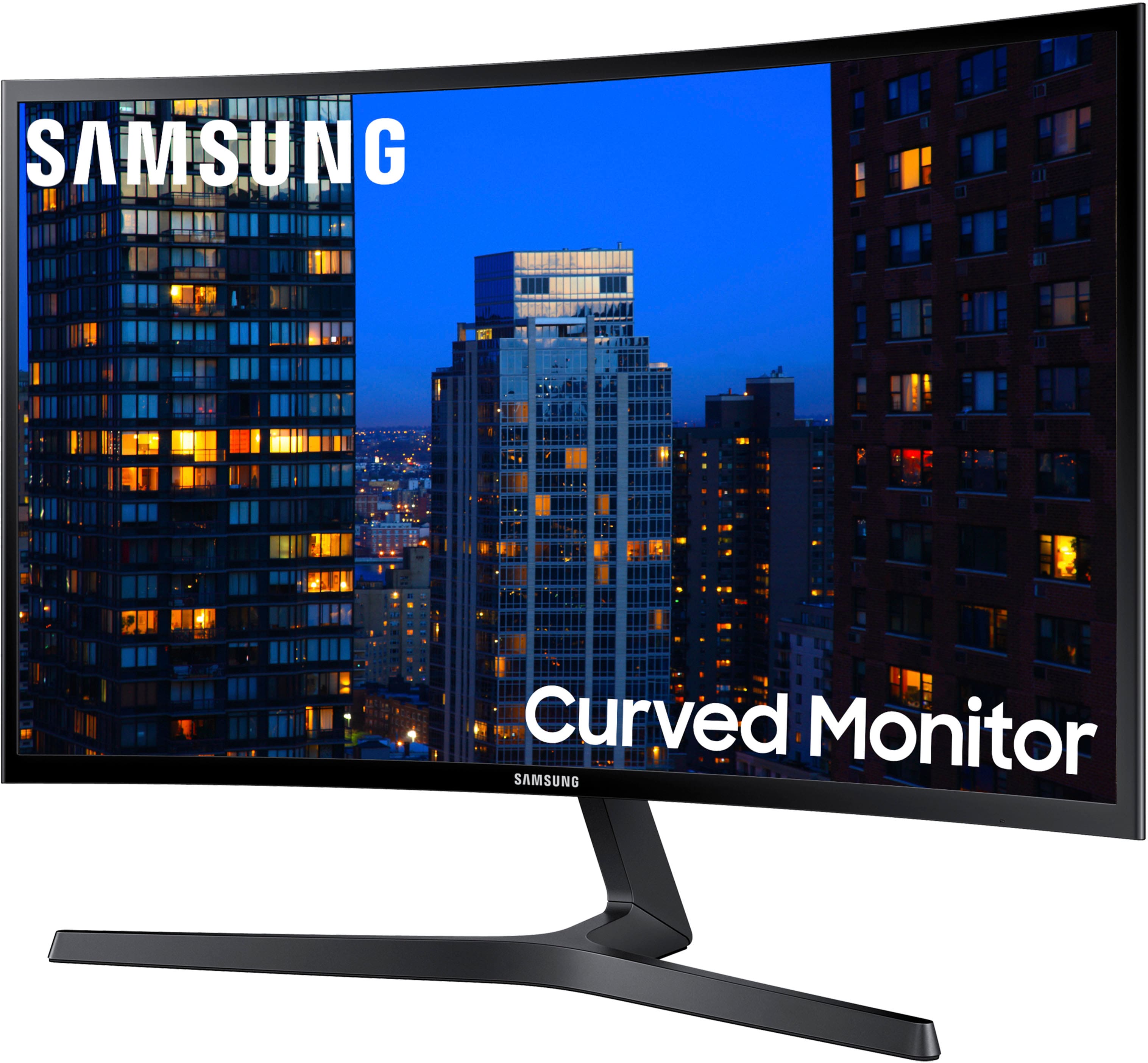 Alt View 12. Samsung - 27" F398 Series FHD AMD FreeSync Curved Monitor (HDMI, DP) - Glossy Black.