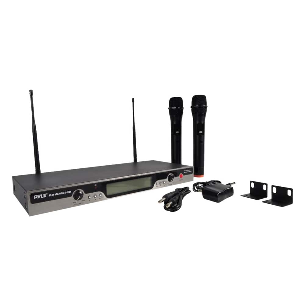 Front. PYLE - PylePro UHF Wireless Microphone System - Black.