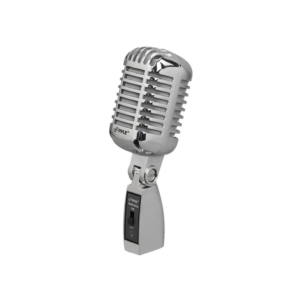 PYLE - Classic Retro Vintage Style Unidirectional Dynamic vocal Microphone - Silver