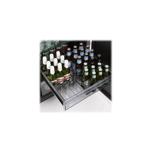 Left View: Double Tap Tower Kit for U-Line Outdoor Keg Refrigerator - Stainless steel