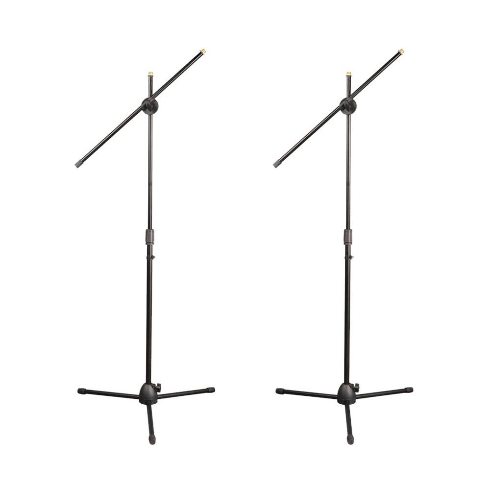 Front. PylePro - Microphone Stand - Glossy black.