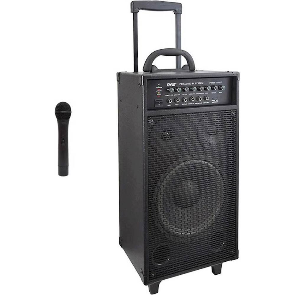 Left. PYLE - Pro 10" 800W Portable Bluetooth PA System - Black.
