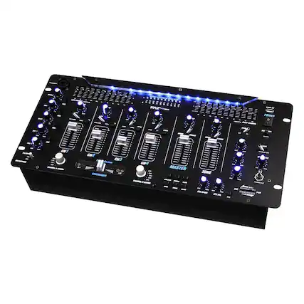 Front. PylePro - 6-Channel Bluetooth DJ Mixer - Black.