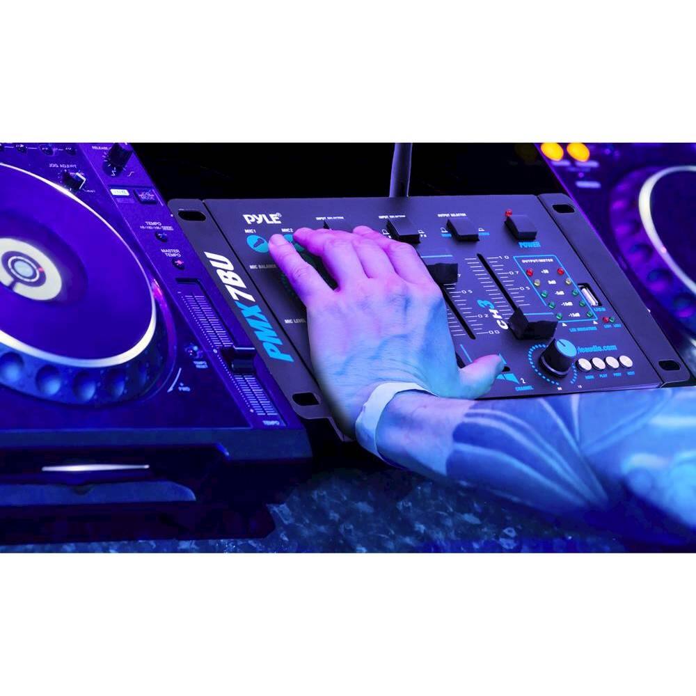 Alt View 15. PylePro - 3-Channel Bluetooth DJ Mixer - Black.