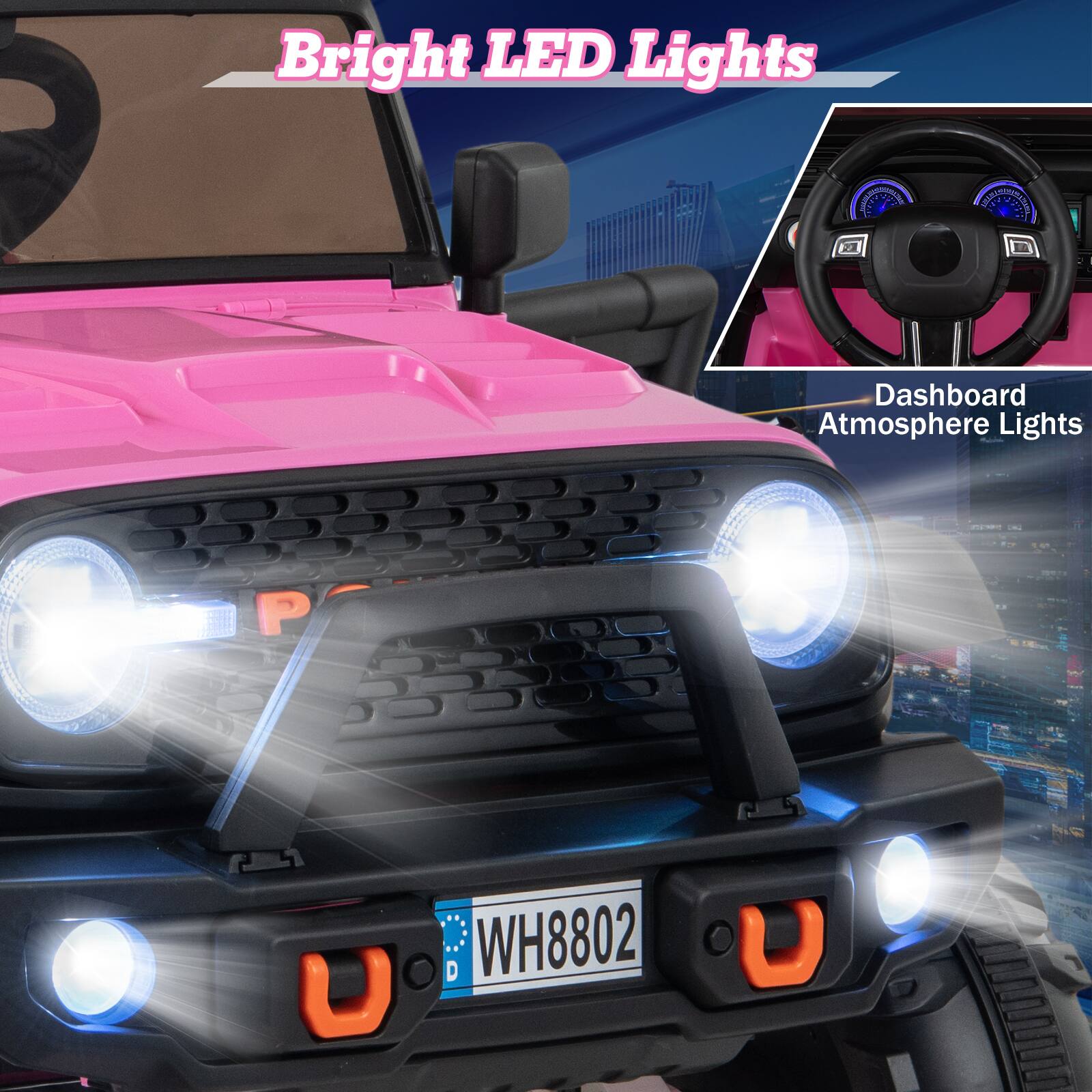 Bright LED Lights  
Dashboard Atmosphere Lights  
P D WH8802