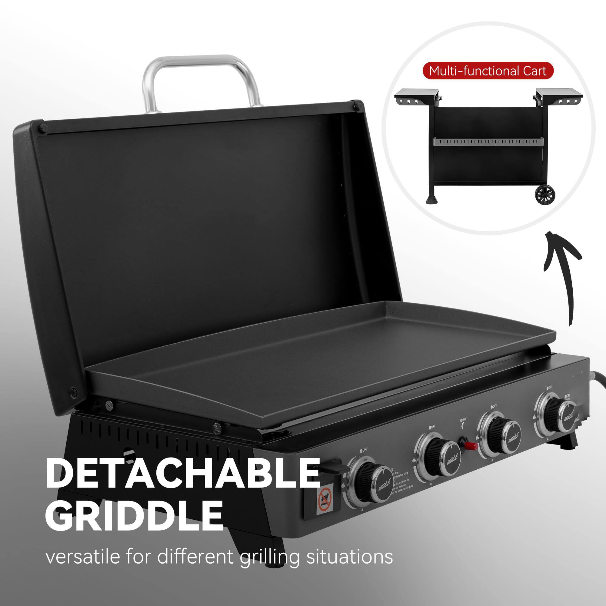 Multi-functional Cart  
DETACHABLE GRIDDLE  
versatile for different grilling situations