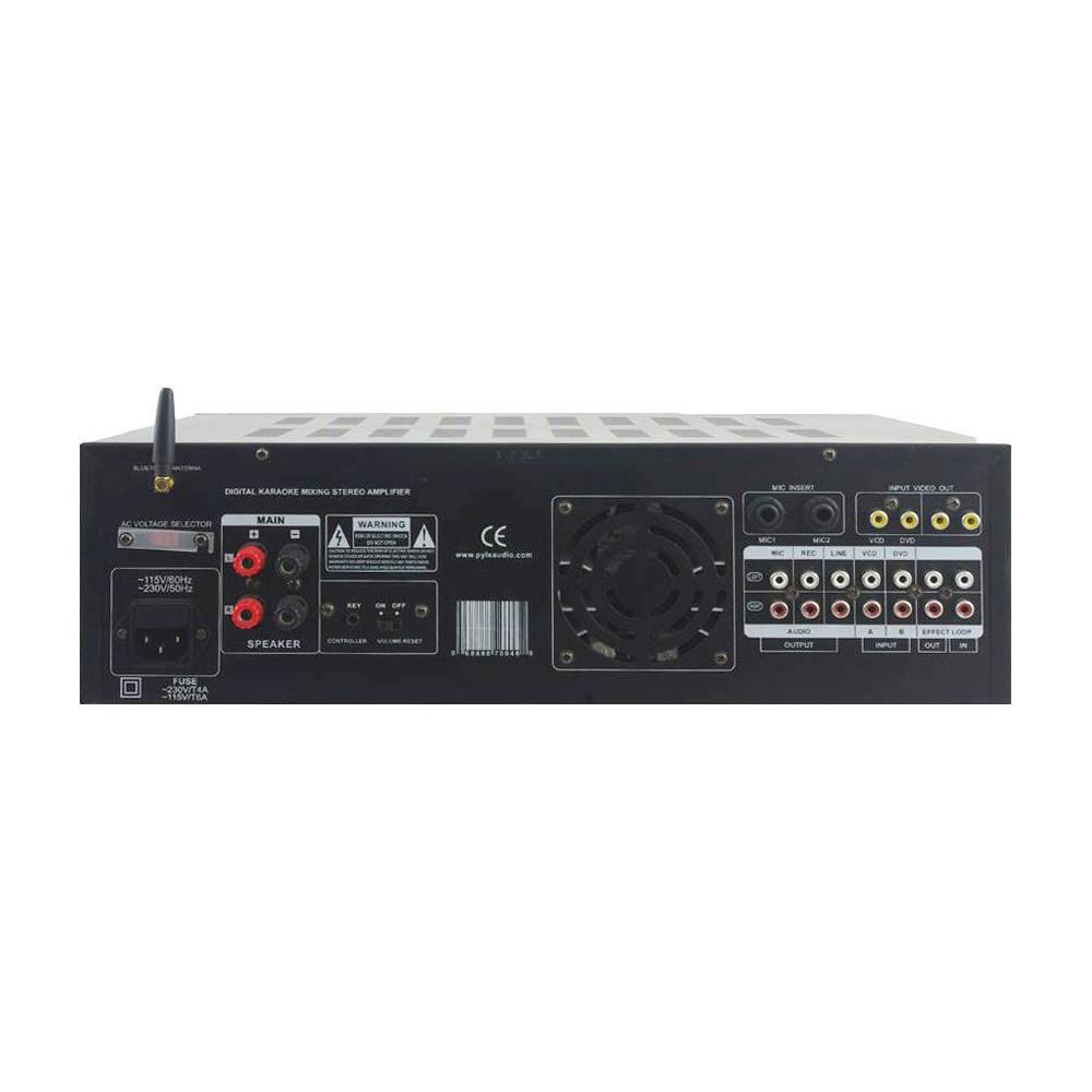 Back. PYLE - Pro 2000W Bluetooth Stereo Mixer Karaoke System - Black.