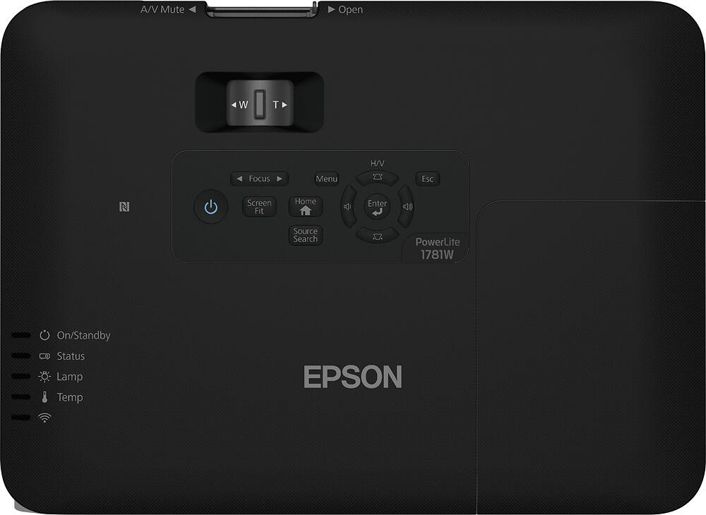Top. Epson - PowerLite 1781W WXGA Wireless 3LCD Projector - Black.