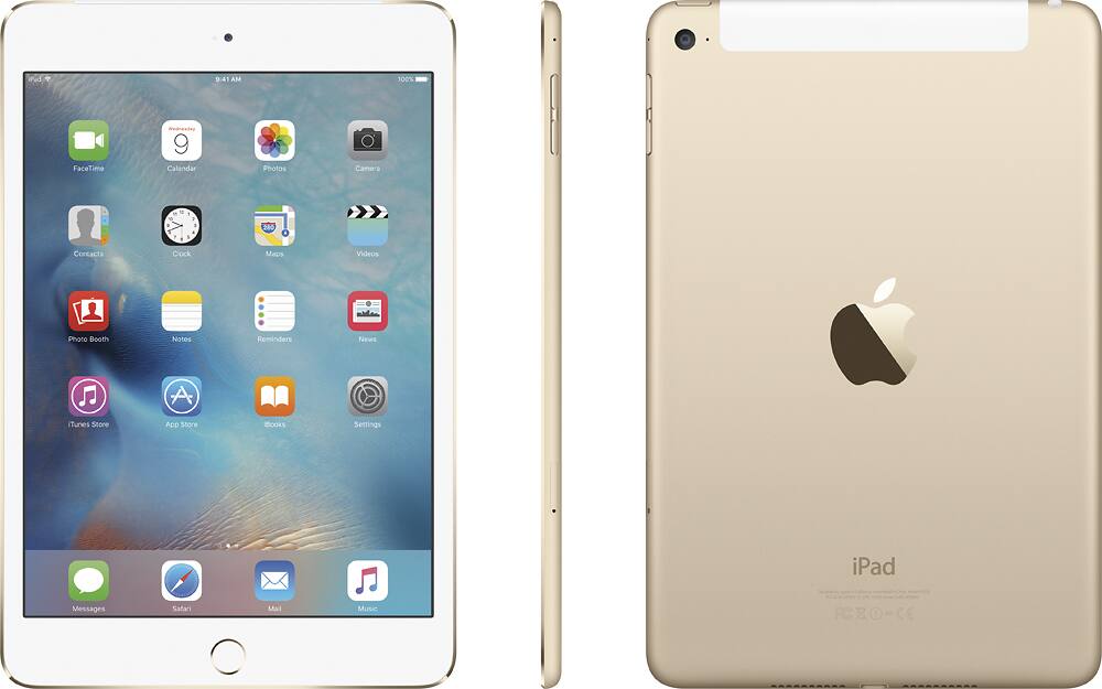 Alt View 12. Apple - iPad mini 4 Wi-Fi + Cellular 64GB (Unlocked).