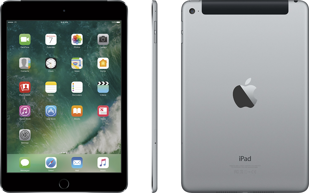 Best Buy: Apple iPad mini 4 Wi-Fi + Cellular 16GB (Sprint) Space Gray  MK7L2LL/A