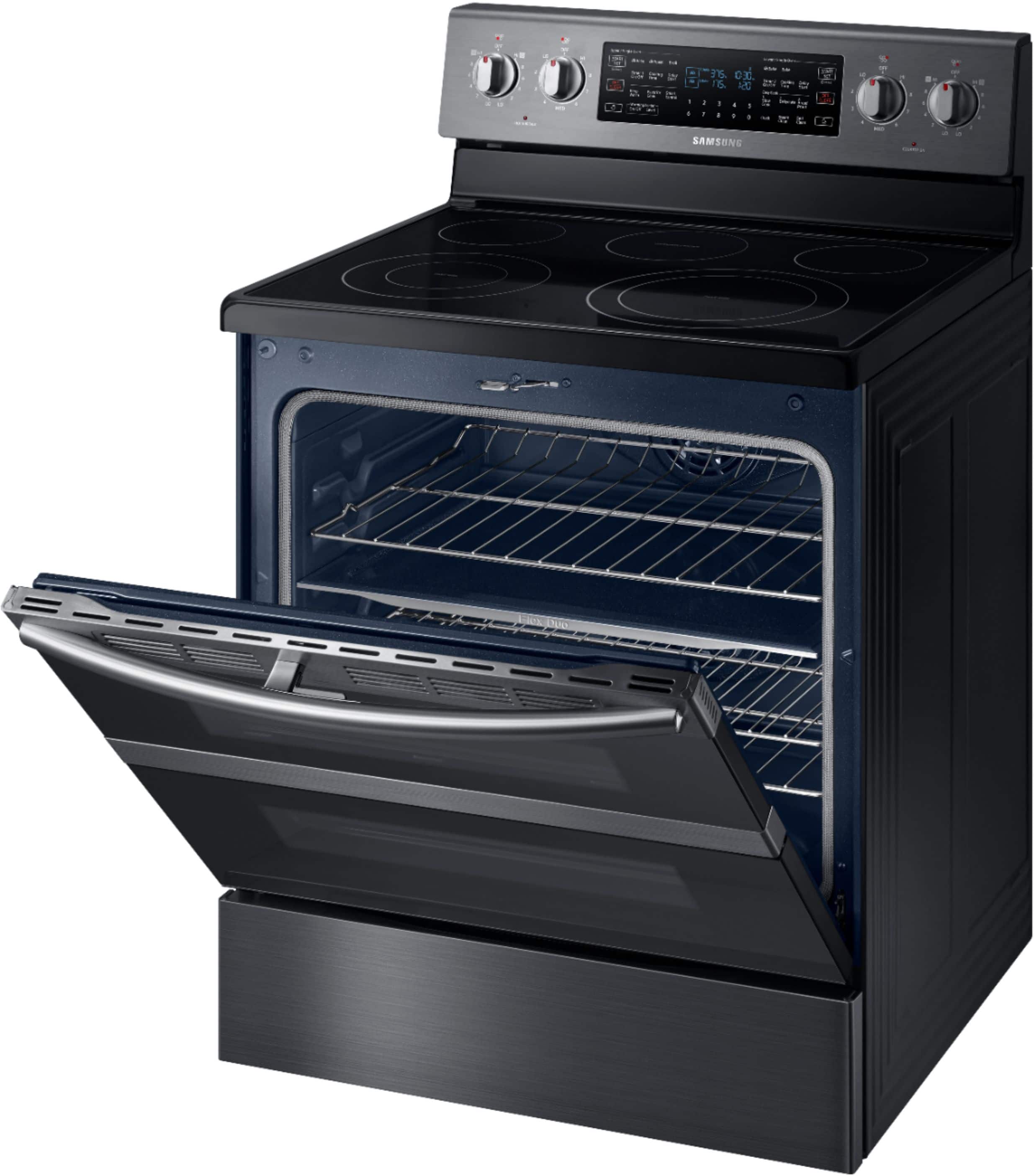 Alt View 11. Samsung - 5.9 cu. ft. Flex Duo™ Freestanding Fingerprint Resistant Electric Range - Black Stainless Steel.