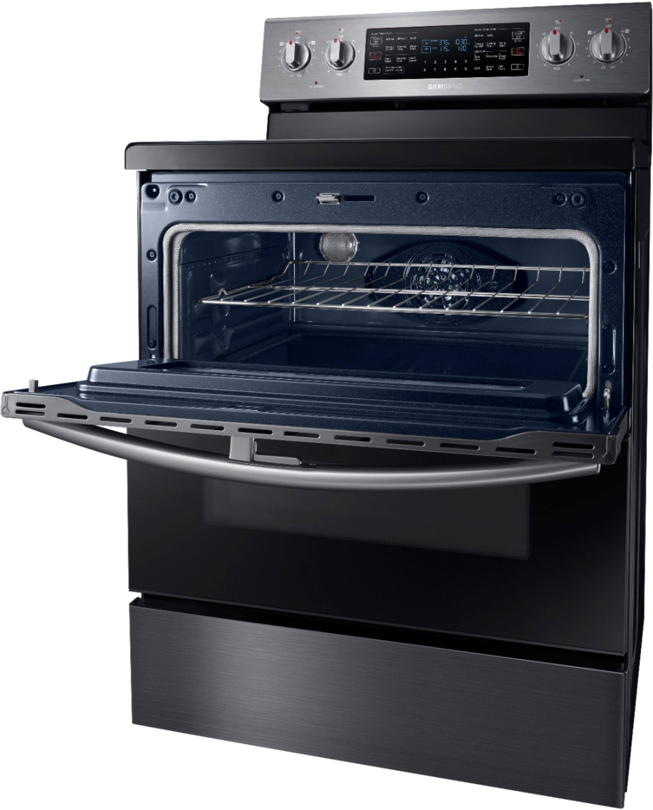 Alt View 12. Samsung - 5.9 cu. ft. Flex Duo™ Freestanding Fingerprint Resistant Electric Range - Black Stainless Steel.