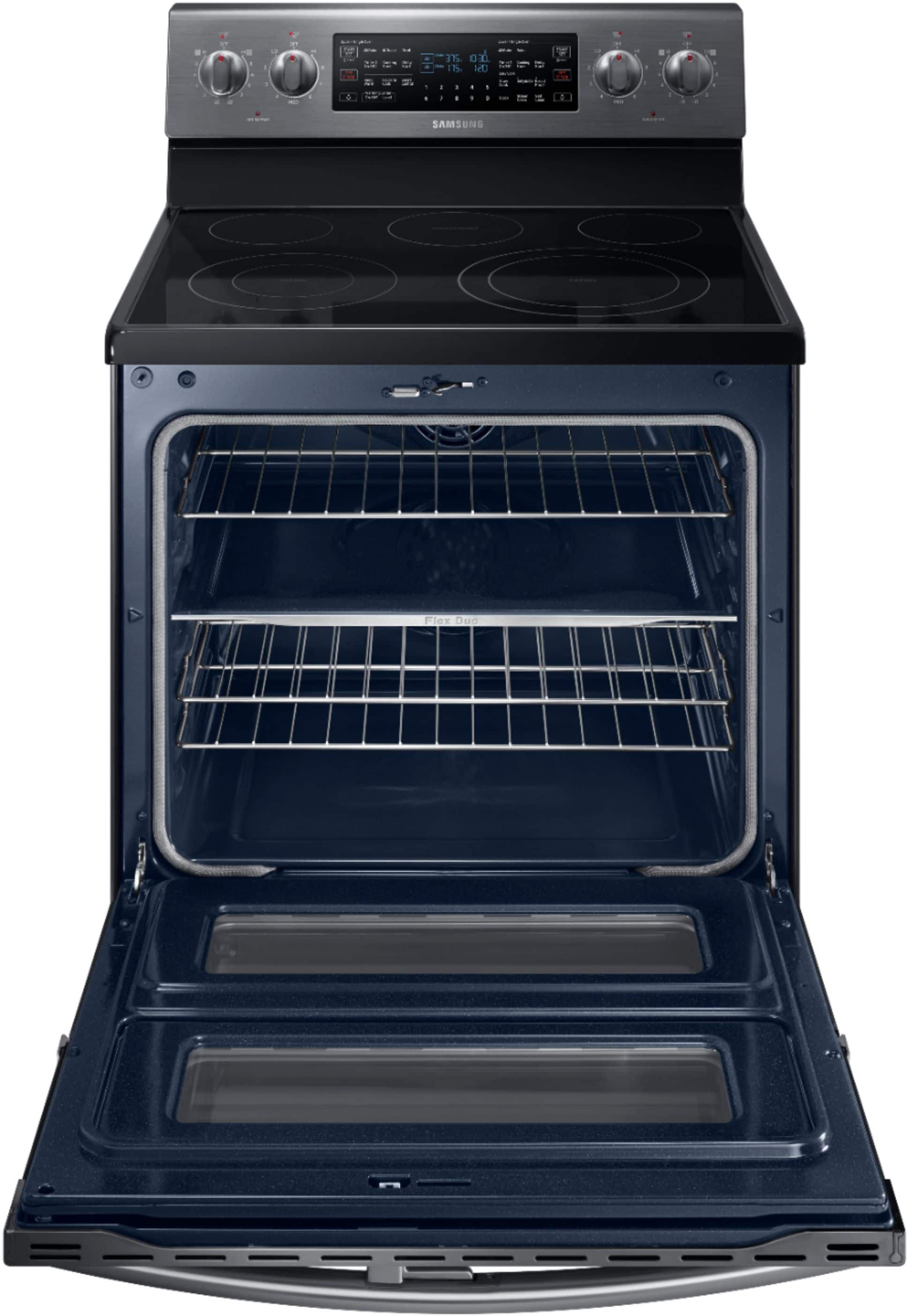 Alt View 13. Samsung - 5.9 cu. ft. Flex Duo™ Freestanding Fingerprint Resistant Electric Range - Black Stainless Steel.
